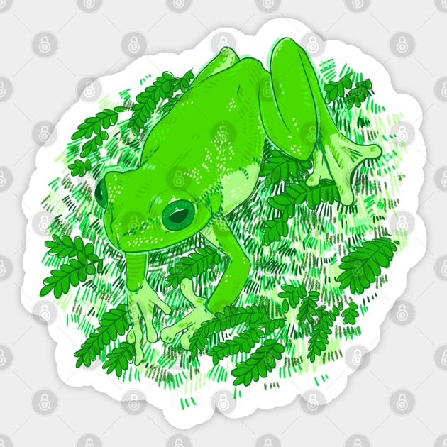 Green Frog Sticker by Drawing Alba